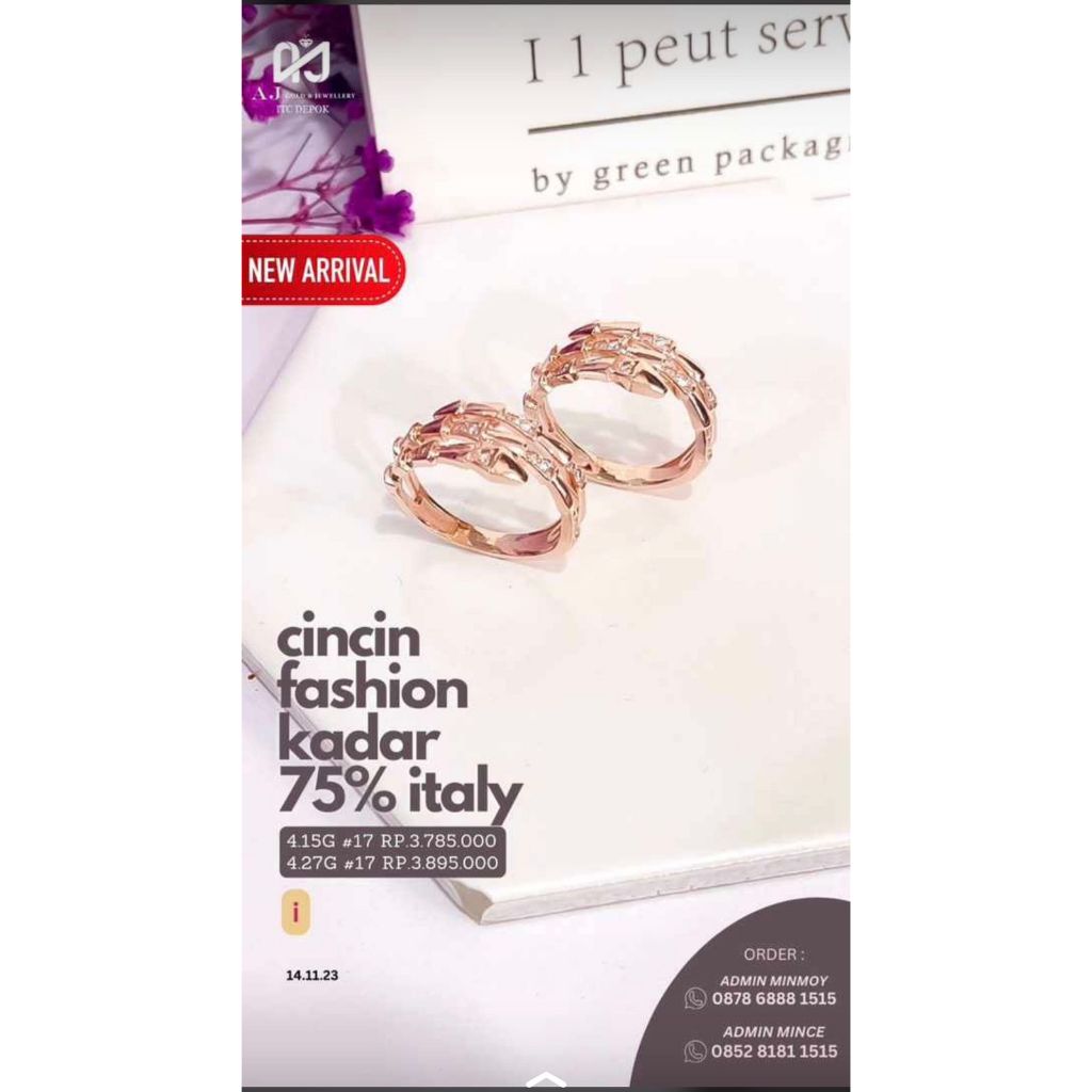 CINCIN FASHION3 EMAS 75% ITALY