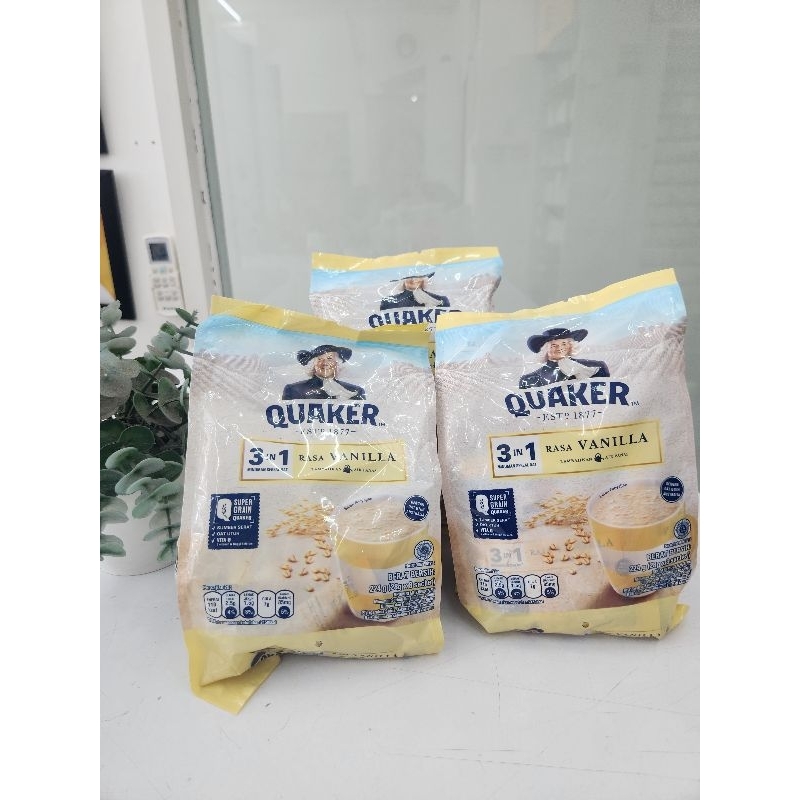 Quaker Oat 3 in 1 rasa Vanilla (isi 8 sachet)