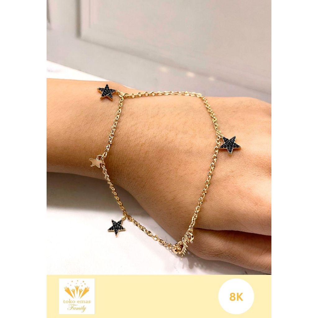 Gelang Kaki Emas Kadar 375 (8K) 420 (9K) Gold And White Gold Berat 1 - 4 Gram an