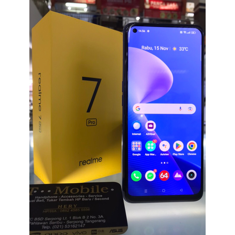 REALME 7 PRO RAM 8GB 128GB NFC - BLUE - SECOND LIKE NEW - FULLSET ORI - NON MINUS - GRS RESMI