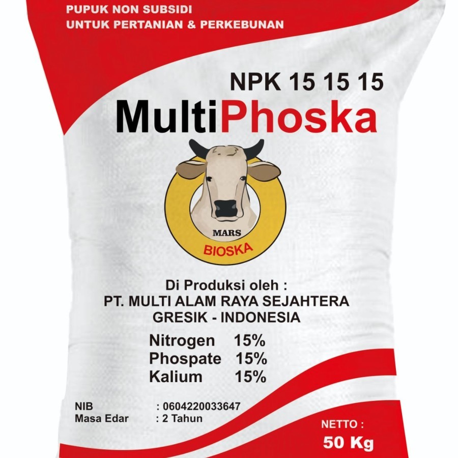 Pupuk NPK Phoska (NPK 15 15 15) Kemasan Repacking 1Kg