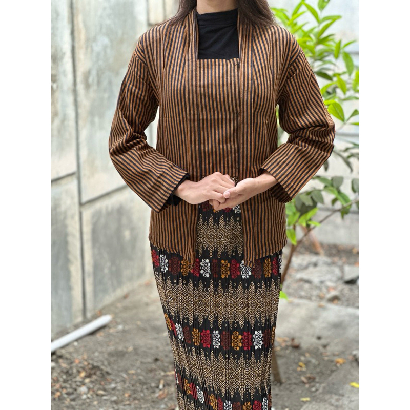 KEBAYA LURIK BAJU JADUL WANITA DEWASA LURIK COKLAT MERAH BIRU BAJU ADAT TRADISIONAL JAWA
