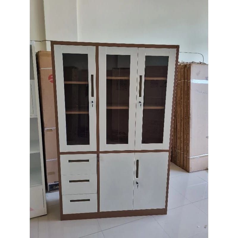 LEMARI KANTOR 3 PINTU LEMARI AYUN BESI LEMARI ARSIP MODERN AC-333SW