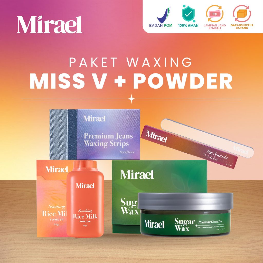 MIRAEL Paket Waxing Miss V with Rice Milk Waxing Powder