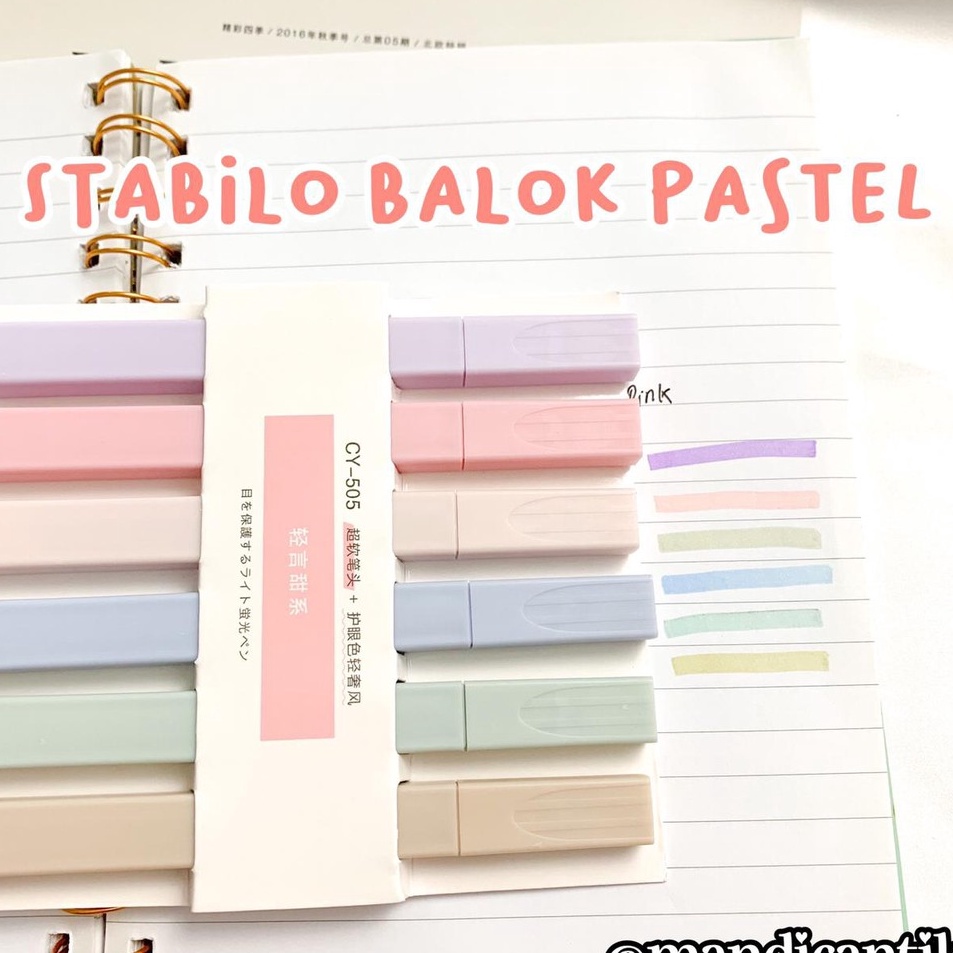 

Seller (1box) Highlighter Pastel Edition Edisi Warna soft LILAC pink Bukan Stabilo BOx Hampers Ready Stock