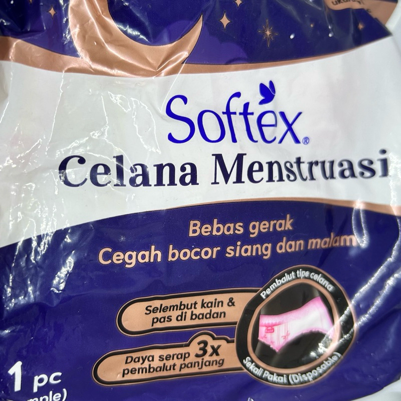 SOFTEX CELANA MENSTRUASI, datang bulan celana softex, pembalut panjang lebar besar, anti bocor sopte