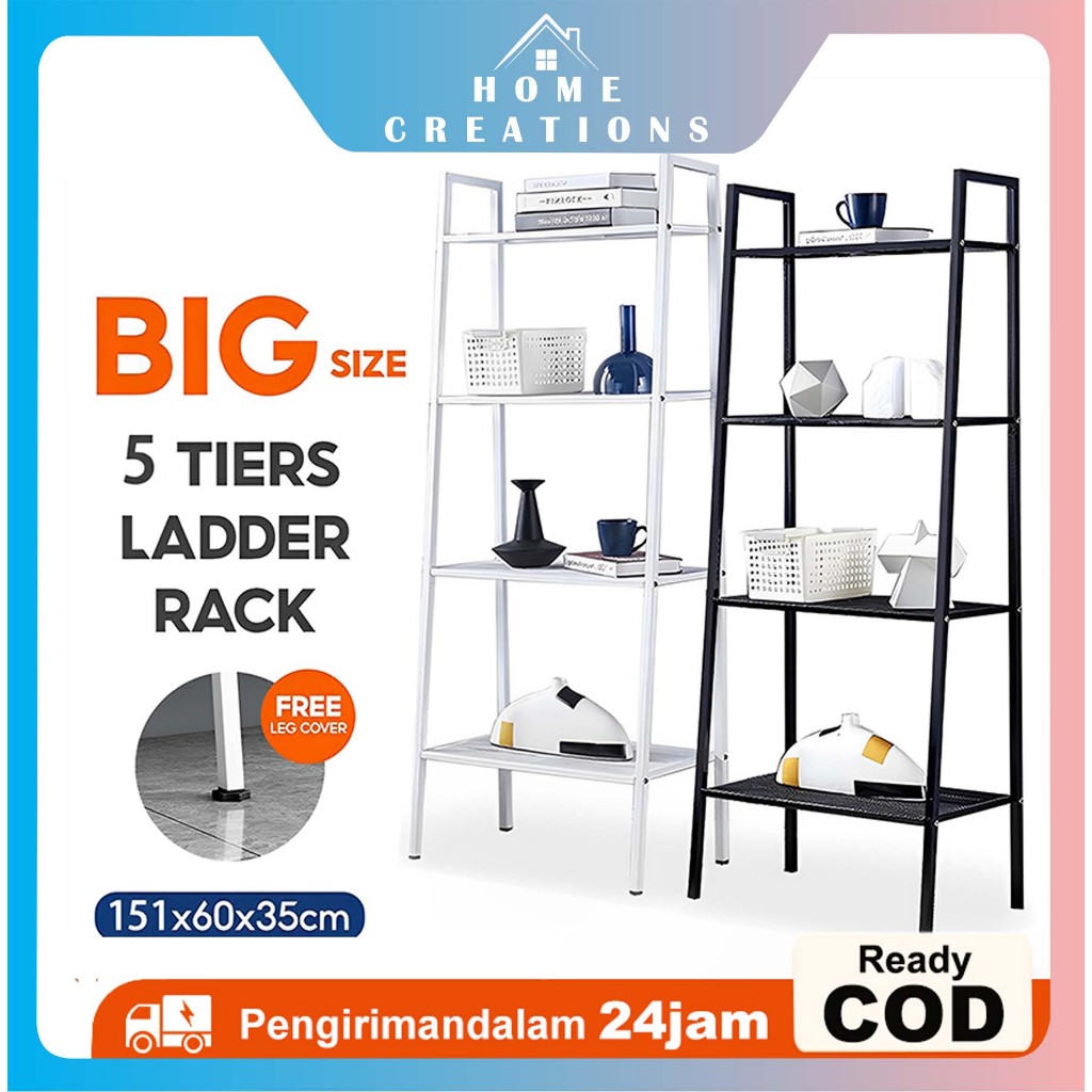 Rak susun besi Rak Layer Besi  4 & 5 Tingkat/Rak Buku Dekorasi Ruang Tamu Serbaguna/Rak Pajangan Min