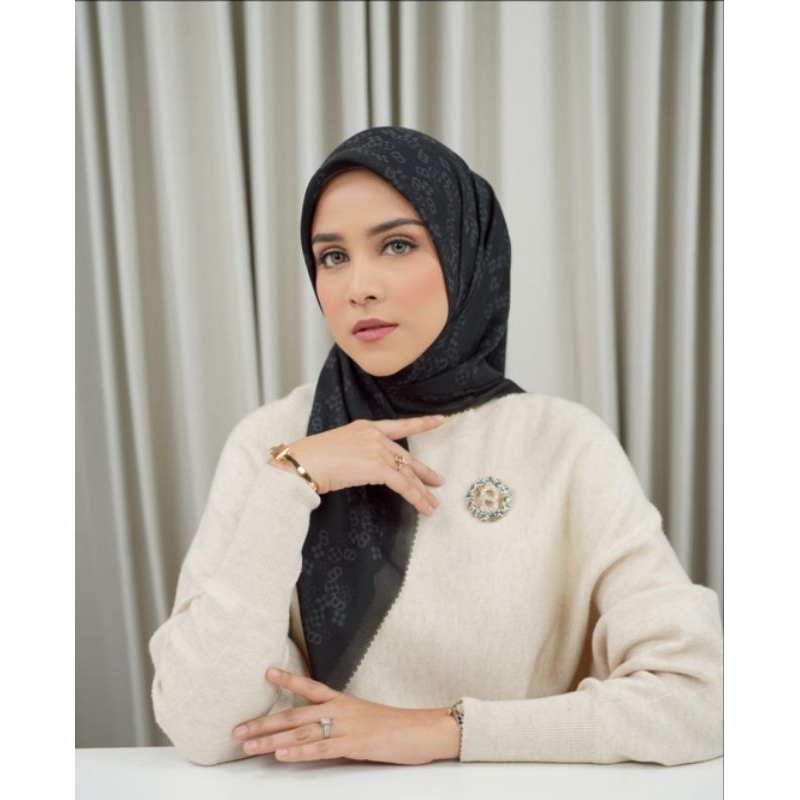 Monogram Scramble Voile Square Buttonscarves