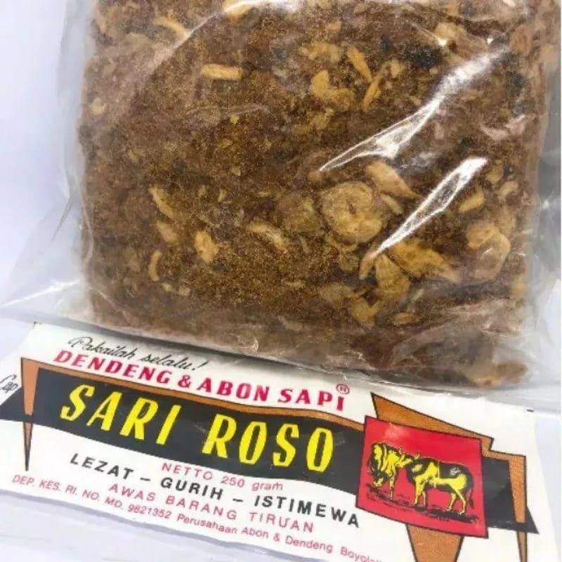 

Abon Sapi Asli Boyolali Cap Sari Roso 250gram Pedas