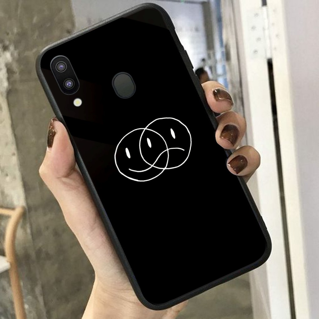 Case Samsung M20 - Casing Hp SAMSUNG M20 ( Black Wallpaper ) Case 2D Premium Glossy - Case Hp - Soft