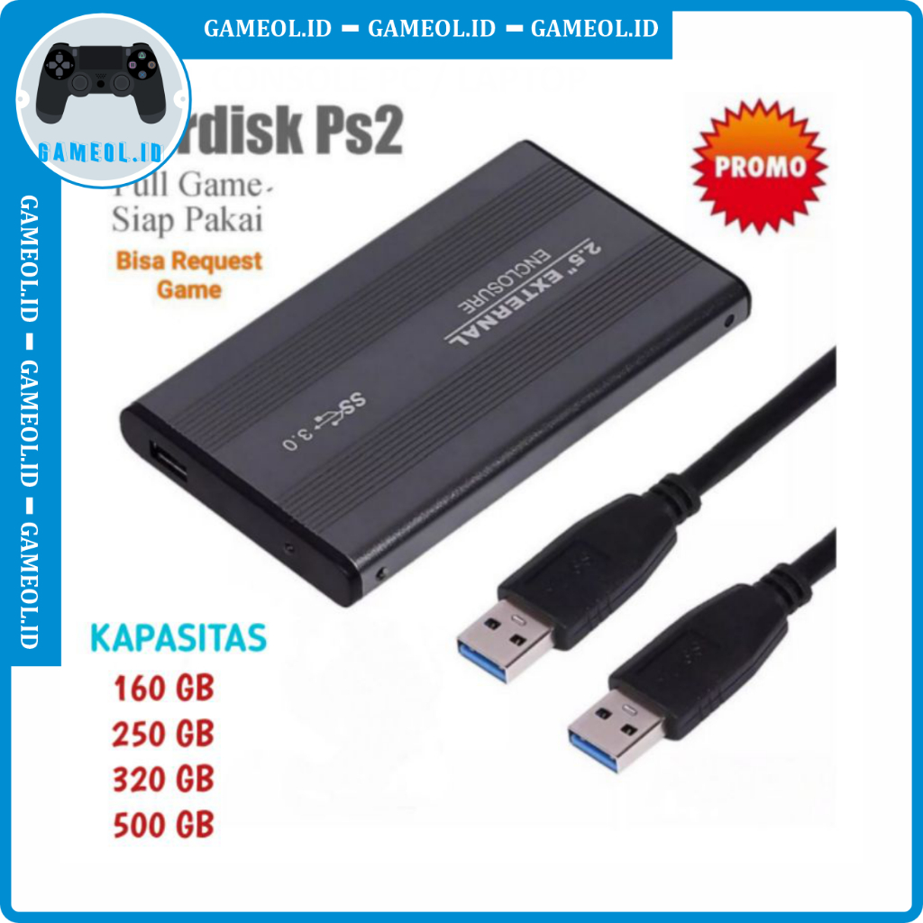 HDD EKSTERNAL PS2 FULL GAME BISA REQUEST - HDD GAME PS2 LENGKAP