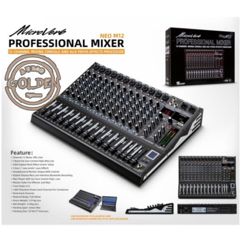MIXER MICROVERB NEO M12 MIXER 12CHANNEL MICROVERB NEO M 12 SOUNDCARD