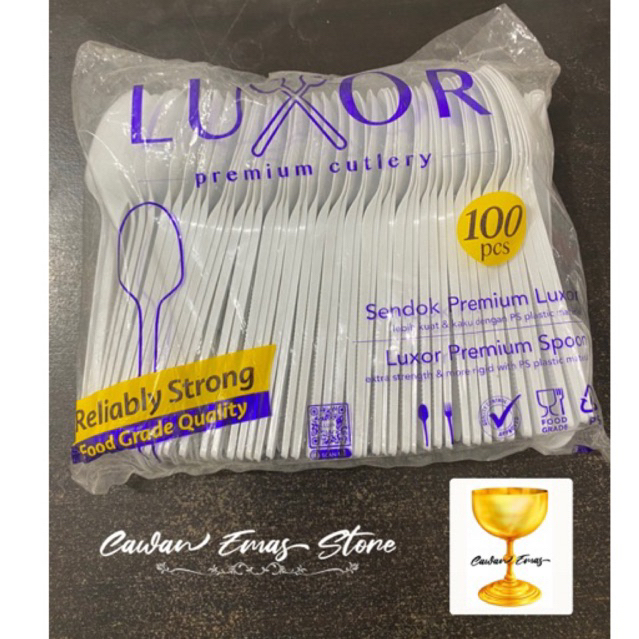 sendok makan luxor / sendok putih / sendok plastik isi 100 pcs