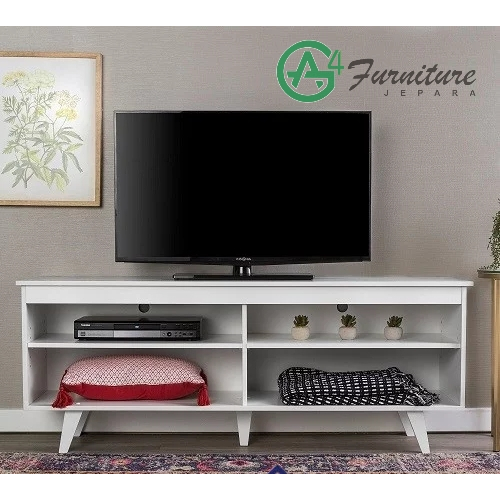 Bufet Tv Minimalis Strum Warna Putih Kayu Mahoni