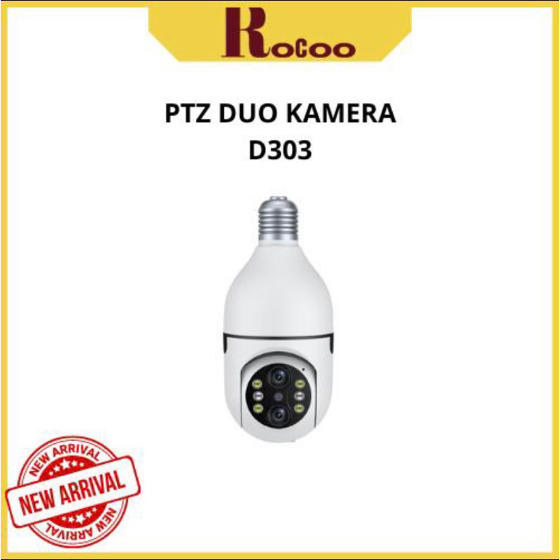 Rocoo Cctv Ptz Duo Wifi Smart Cam CCTV Lampu  8MP Kamera CCTV Wifi Lampu CCTV 360 PTZ Duo Kamera