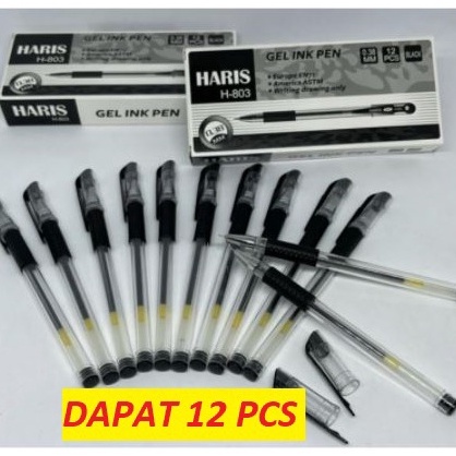 

Ready Stock (12pcs) Pulpen - Pen - Pena - Bolpoin - Bolpen Gel Lancip Hitam Jarum Needle Tip 0.38mm Haris H 803