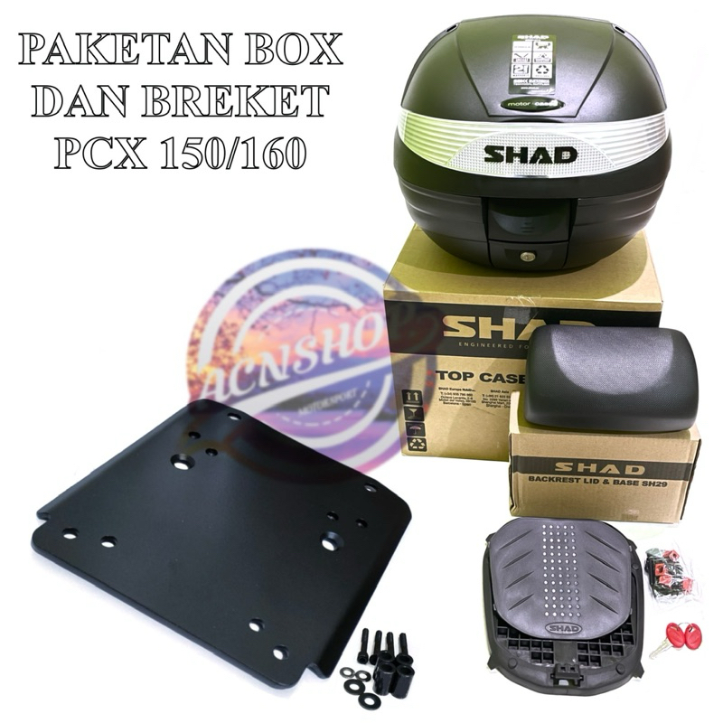 PAKETAN BOX SHAD 29 PLUS BREKET BOX PCX 150 / PCX 160