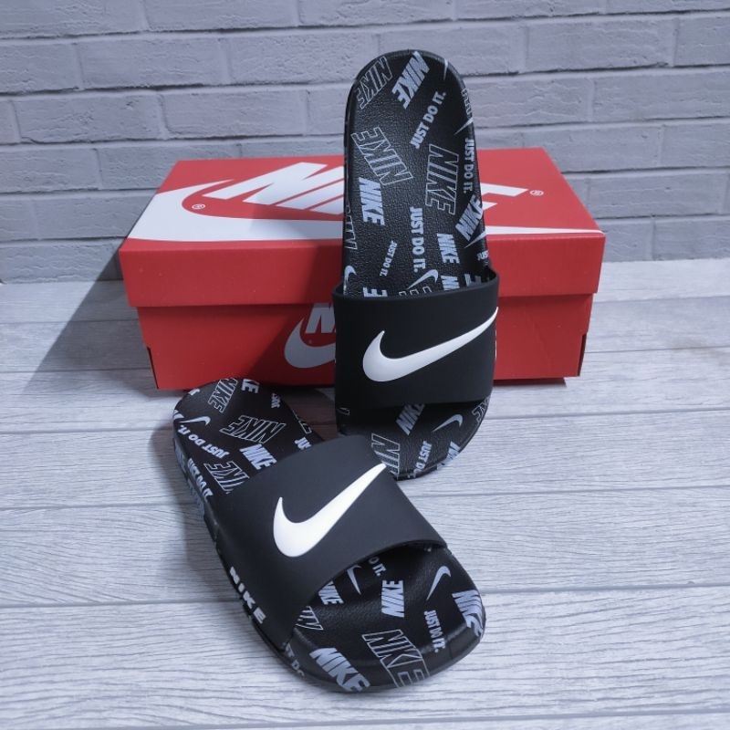 Sandal Pria Import Nike Just Doit Slide Black 100% Grade Original Made in Vietnam