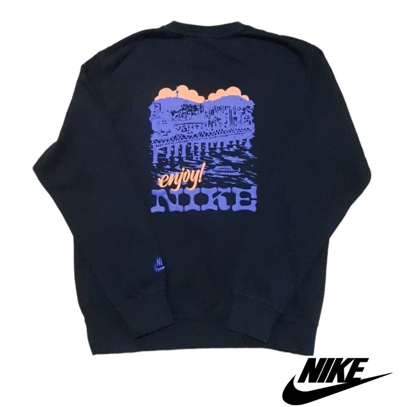 Crewneck nike backprint hitam second