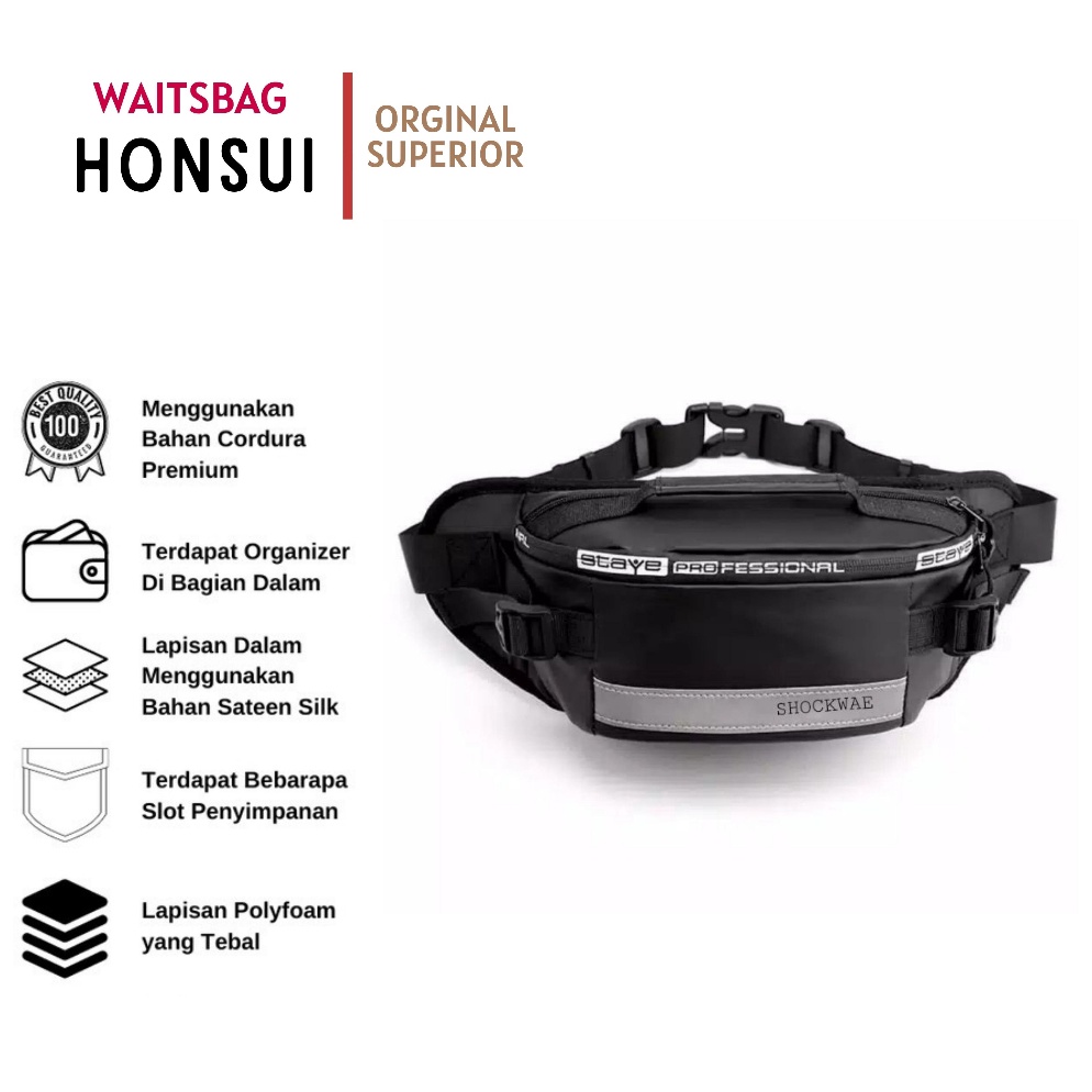 Big Dealm3M7y Tas Waistbag Pria  Waterproof  Honsui Kobeo