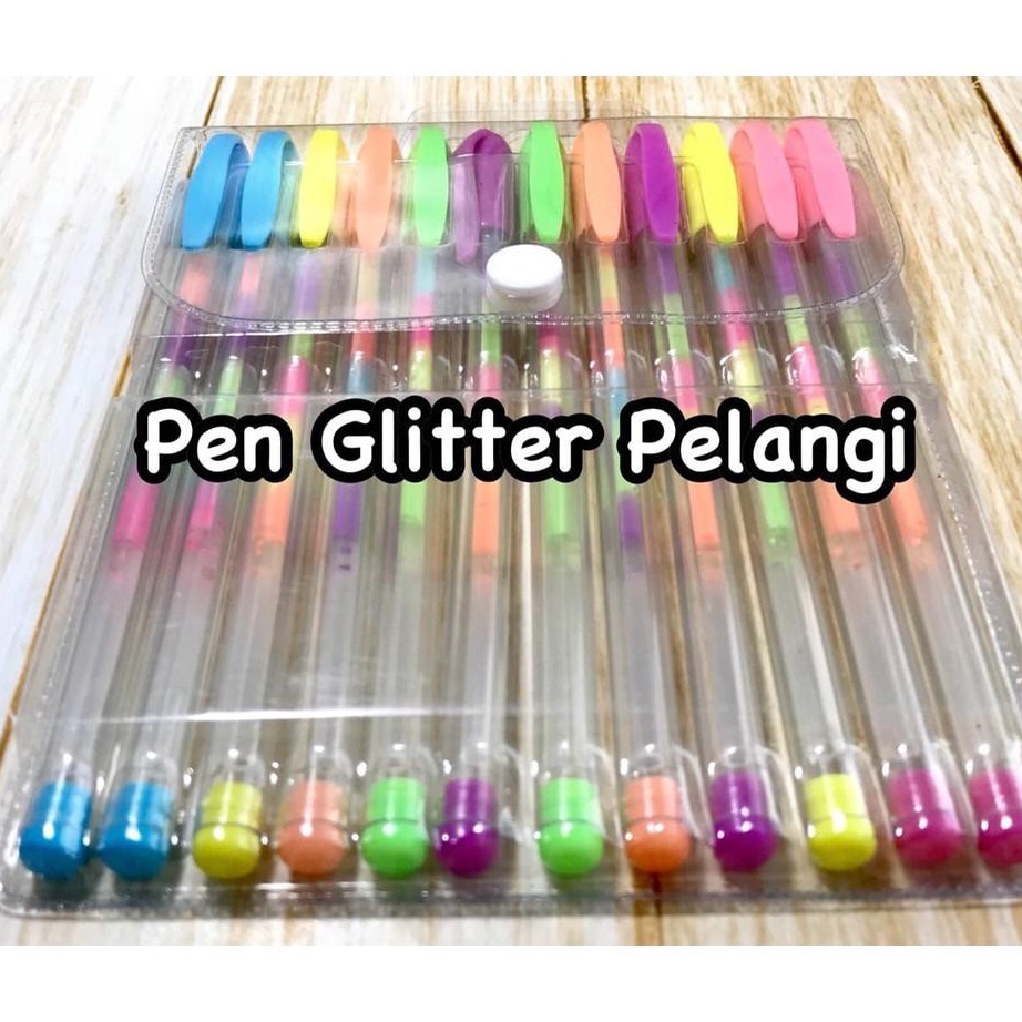 

Ready Gel pen Glitter Pelangi ColorG el ( 12 pcs) ➠☇☆✶