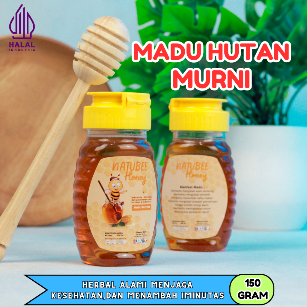 

natubee madu murni kemasan minimalis 150 gram harga terjangkau