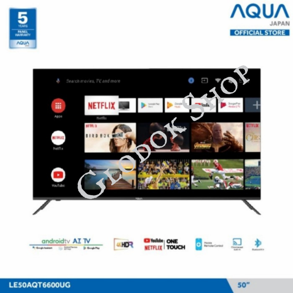 AQUA TV 50” 50AQT6600UG / 50 AQT 6600UG / SMART ANDROID TV 50 INCH BATAM