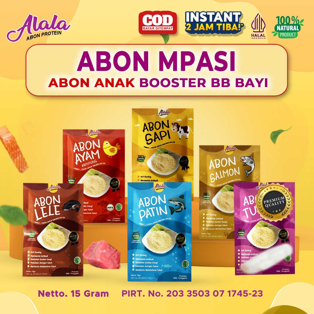 

[BUNDLING 5 FREE 1] ALALA ABON BAYI MPASI Bb Booster Bayi No Msg Penambah Nafsu Makan Anak