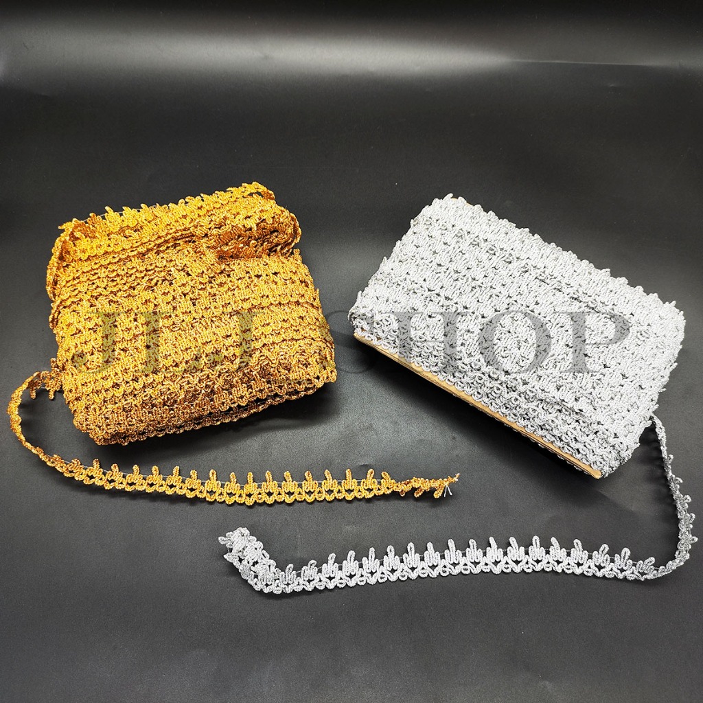 Renda Kembang / Renda Kur Mahkota Emas / Perak