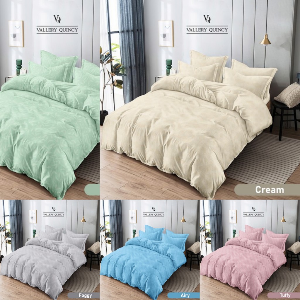 VALLERY QUINCY - Bedcover set vallery quincy polos emboss king 180x200 tinggi 30cm