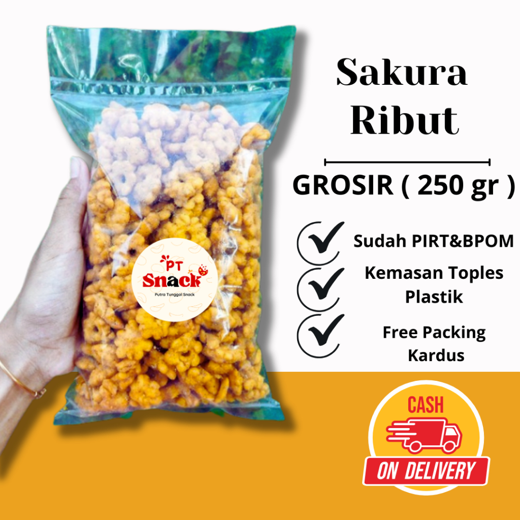 

Cemilan sakura ribut 250 gr rasa pedas gurih aneka camilan pedas