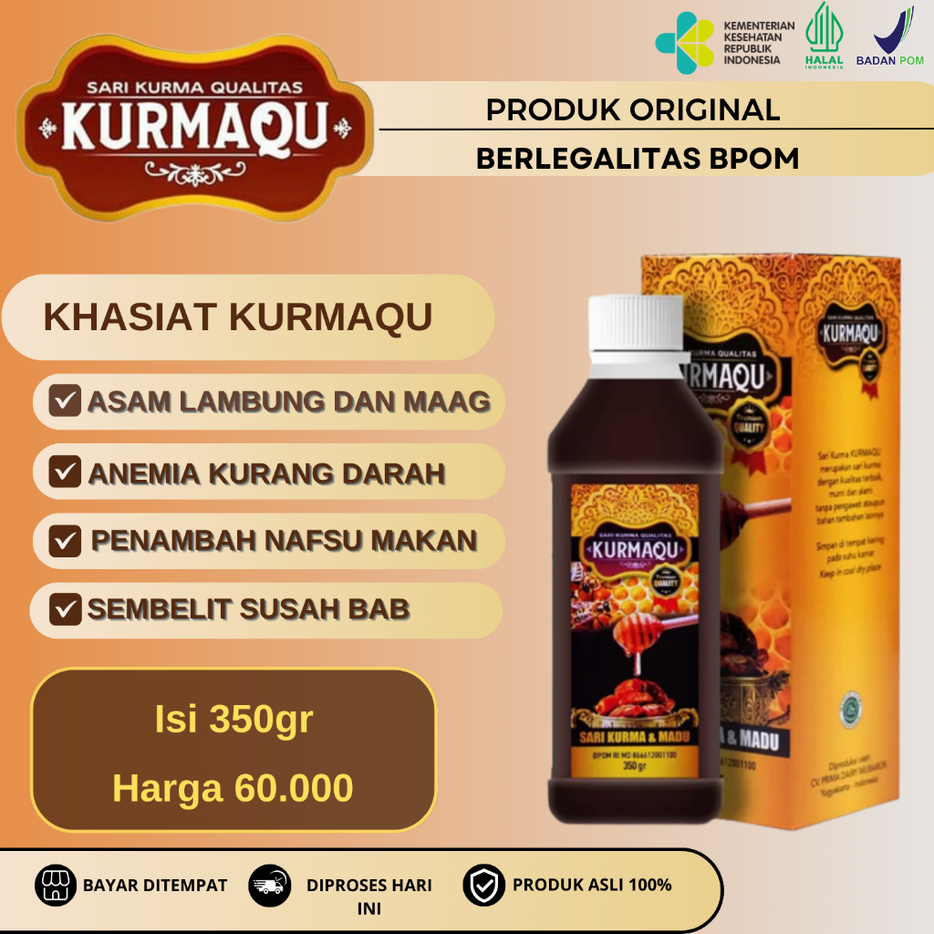 

KurmaQu Sari kurma plus madu Isi 350gr Asli 100% Original