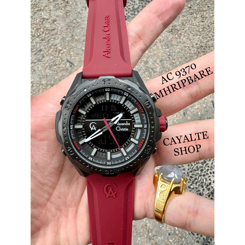 Alexandre Christie 9370 MHRIPBARE Red Merah Black Hitam Digital Analog