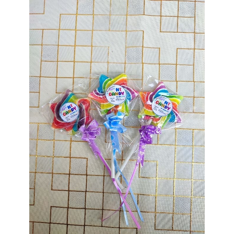 

permen bentuk bintang diameter 6 cm.lollipop.premium