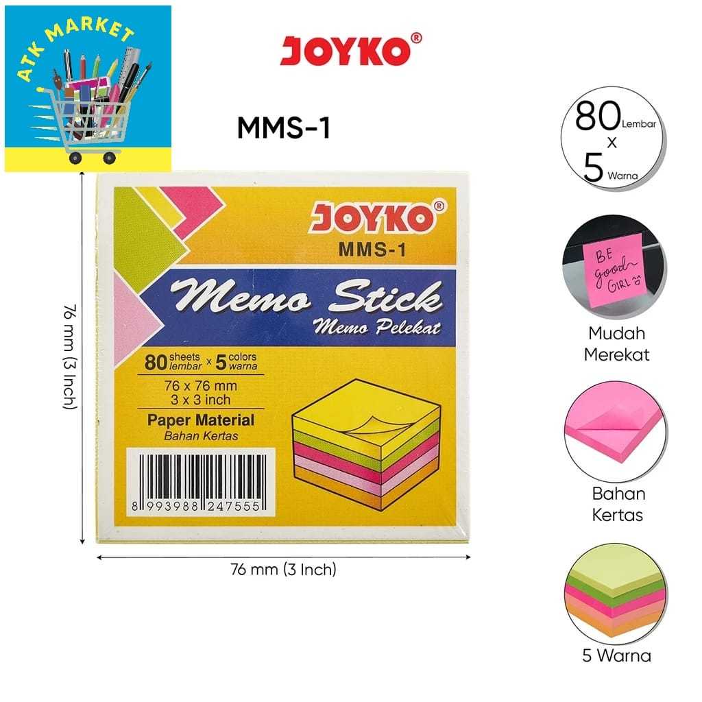 

JOYKO Sticky Notes / Memo Tempel / Memo Pad MMS -1 / MMS1 (Cube Neon)