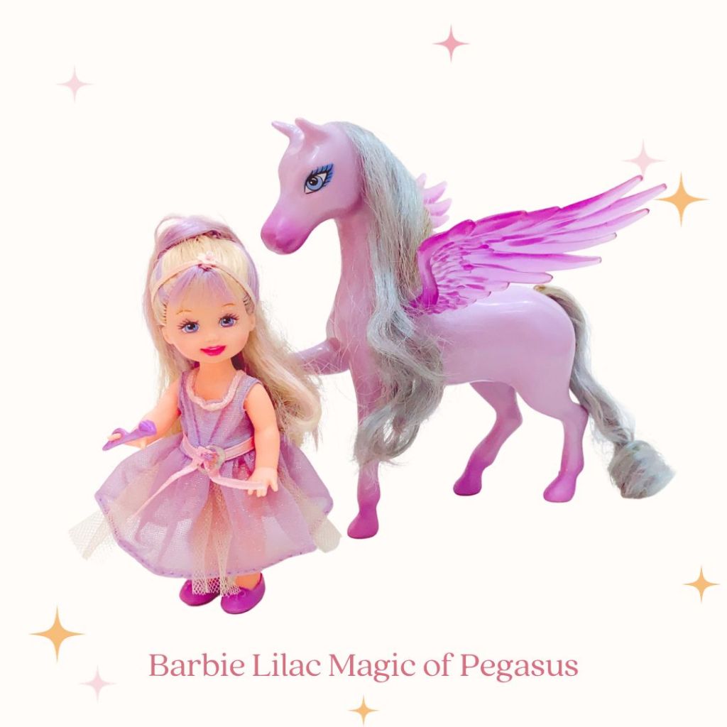 Boneka Barbie Magic of Pegasus Kelly Lilac dan Kuda Pegasus Ungu Boneka Barbie Movie Original dan La