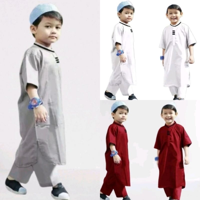 setelan Koko jubah anak laki laki/baju muslim gamis anak laki laki terbaru1 -10 tahun
