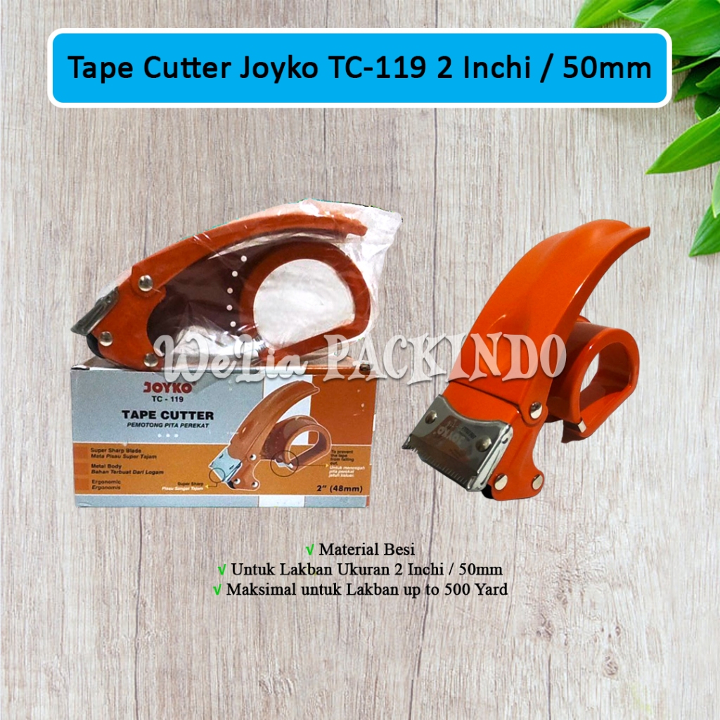 

Dispenser Tape Lakban Joyko TC-119 2 Inchi / Pemotong Lakban Pita Perekat / Tape Cutter