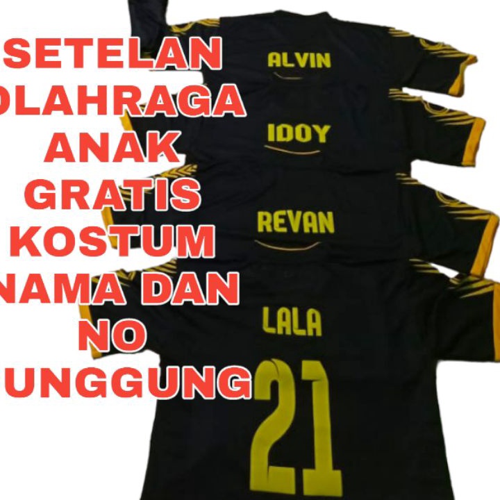 *Diskon* SETELAN BAJU SSB FREE KOSTUM  BOLA/JERSEY PUTSAL BADMINTON VOLY ANAK JUNIOR USIA 5-15 THN M