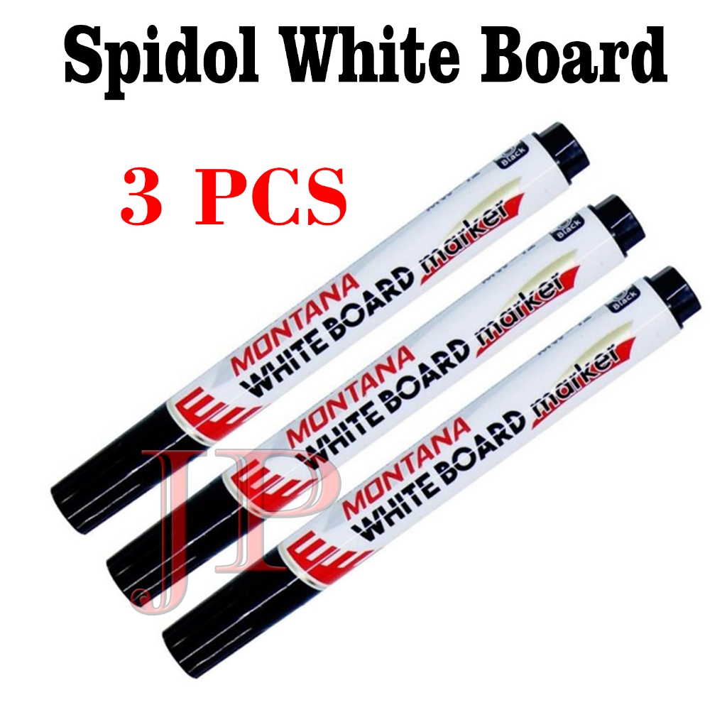 

( 3 PCS ) Spidol Whiteboard Hitam Montana MW-12 / Spidol Papan Tulis Putih - Bisa di isi ulang