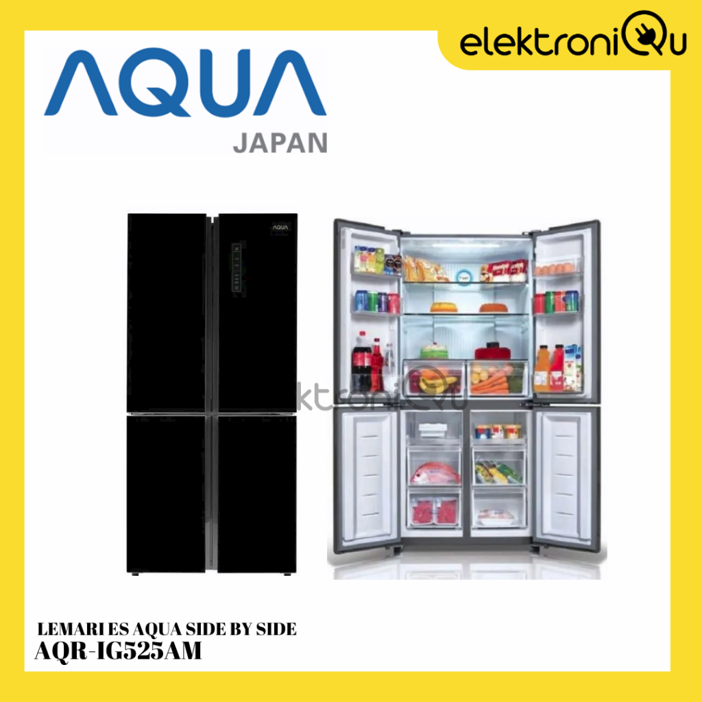 LEMARI ES AQUA AQR-IG525AM SIDE BY SIDE 456 LITER 4 PINTU / KULKAS AQUA AQR-IG525AM