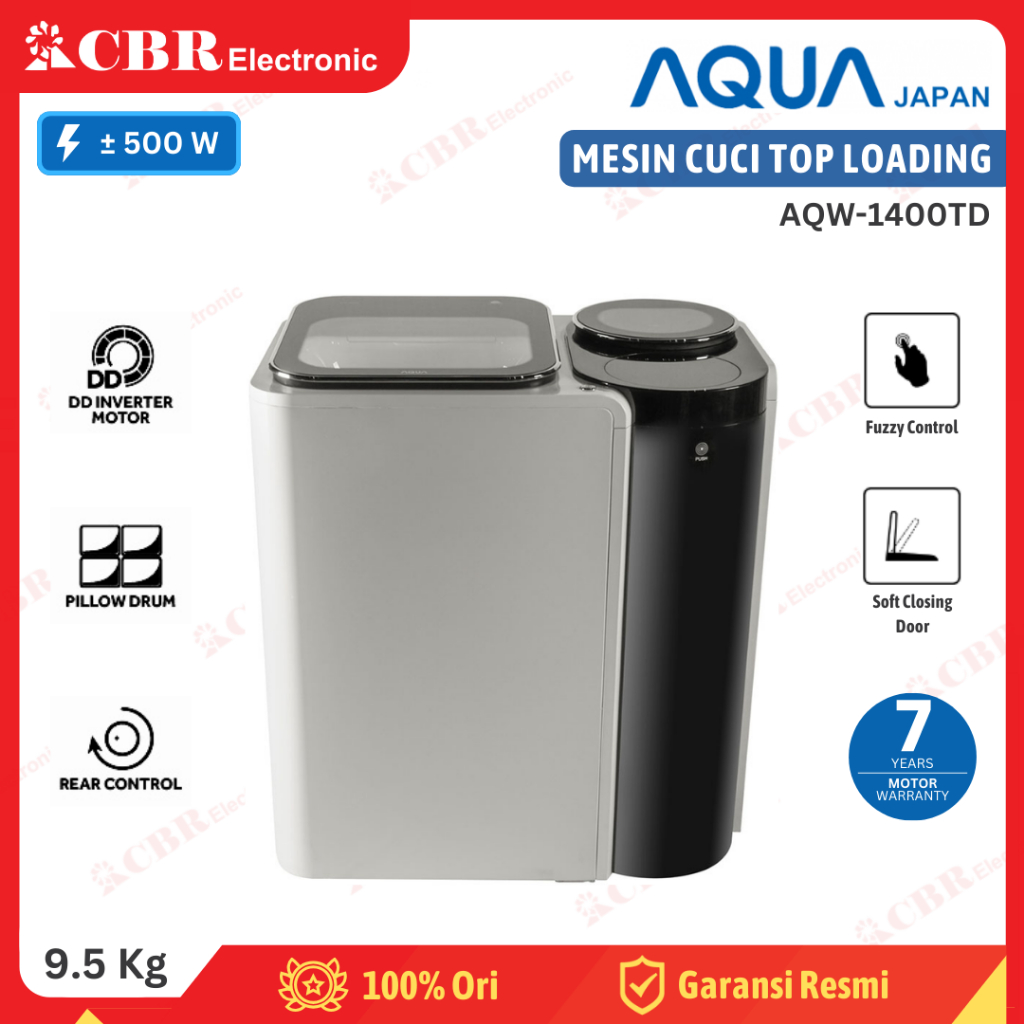 Mesin Cuci AQUA Top Loading 9.5 Kg + 4.5 Kg AQW-1400TD (Double Drum)