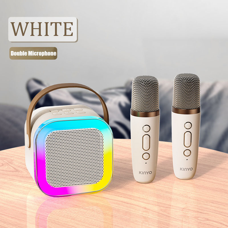 Speaker bluetooth 2Mic 1 set karaoke speaker ktv Cute Wireless Lucu Portabel Luar Ruangan Speaker