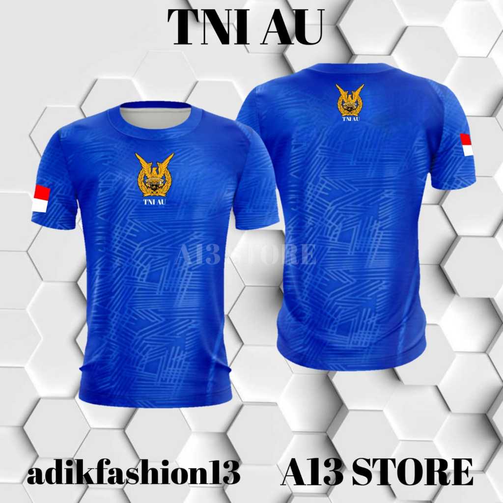 kaos tni au / baju kaos tni au logo depan belakang / baju kaos dryfit jersey tni au / kaos jersey ol