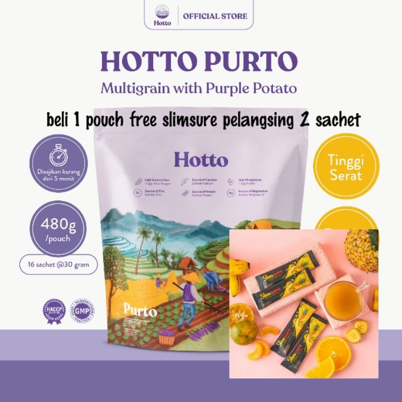 

Hotto Purto Multigrain With Purple Potato 1 Pouch ( 16 Sachet ) Free hadiah | 2 Pouch