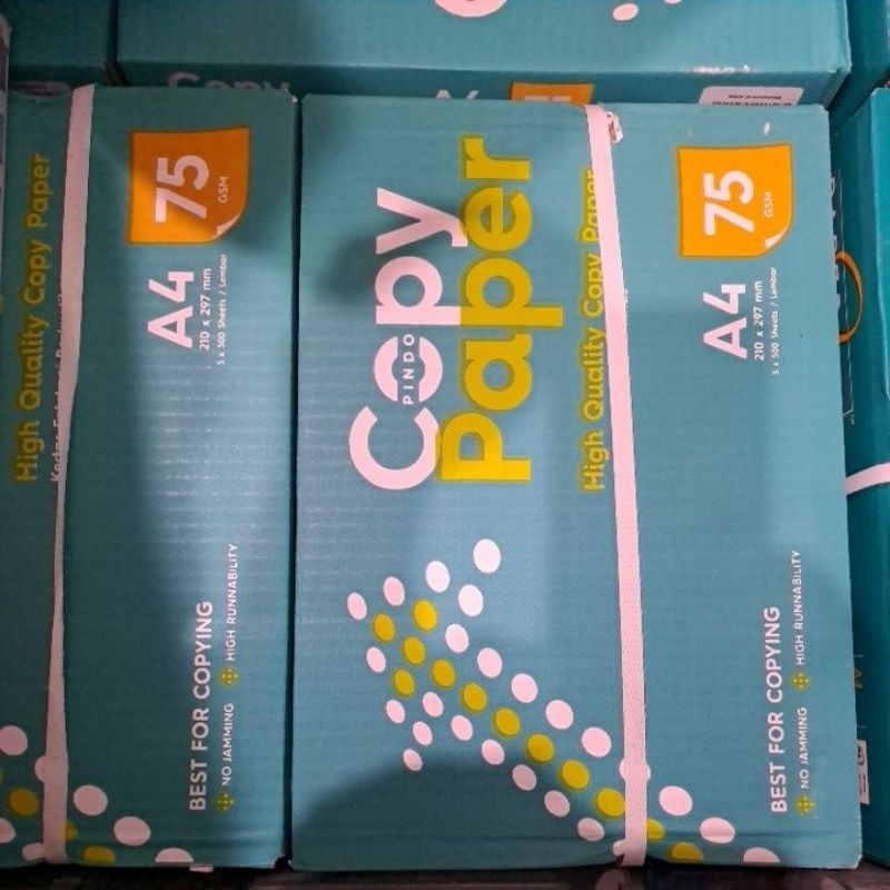 

hvs a4 75 gr merk copy paper . harga 5 rim)