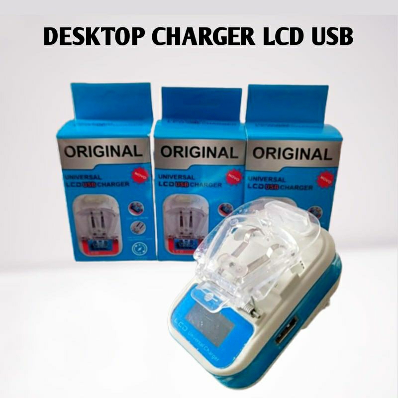 Desktop Baterai Hp / Destop LED Usb Charger Batre / Universal Travel Charger