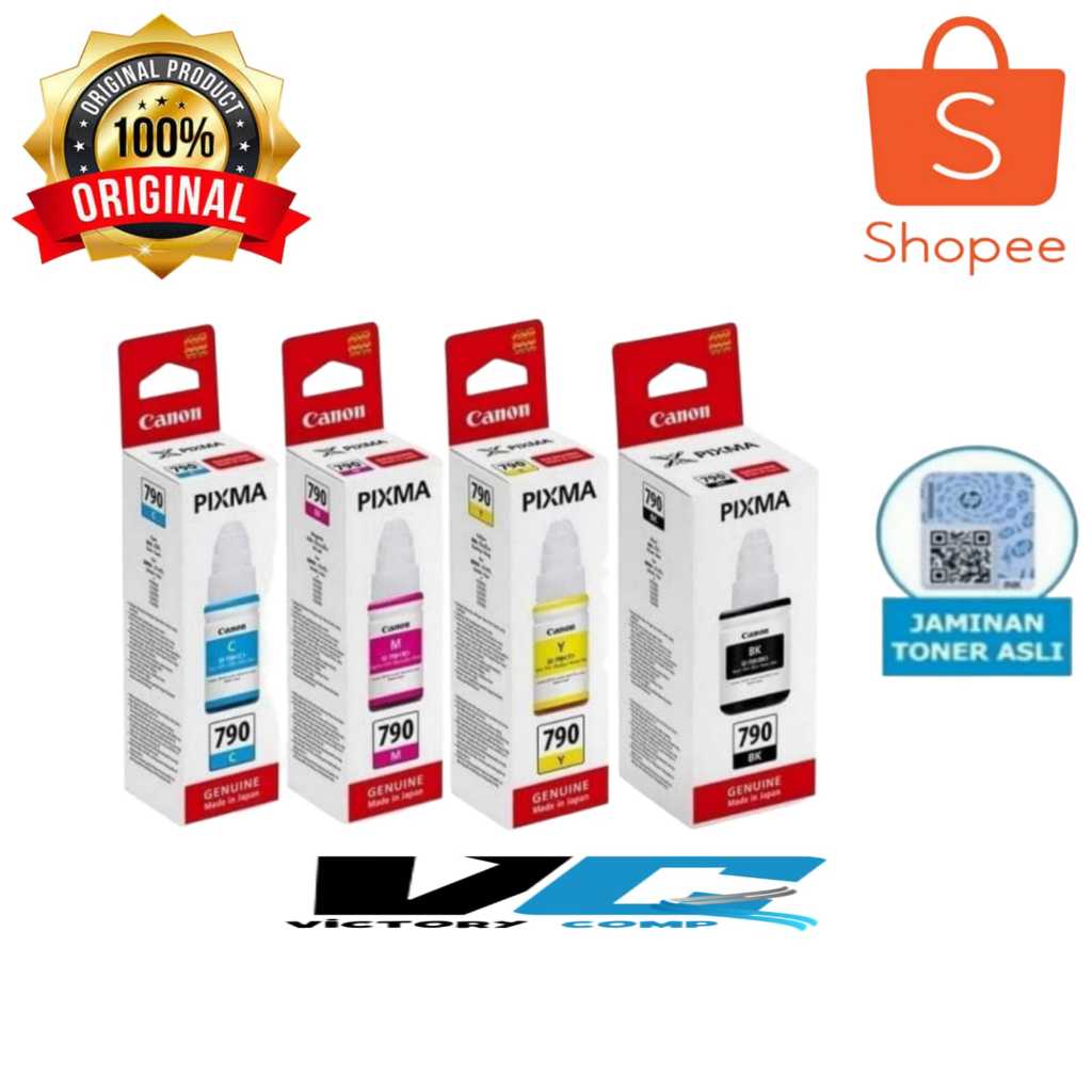 Tinta Pixma Canon 790 1 Set (BK.M.C.Y) Original - G1010/2000/2010/3000/3010/4000/4010