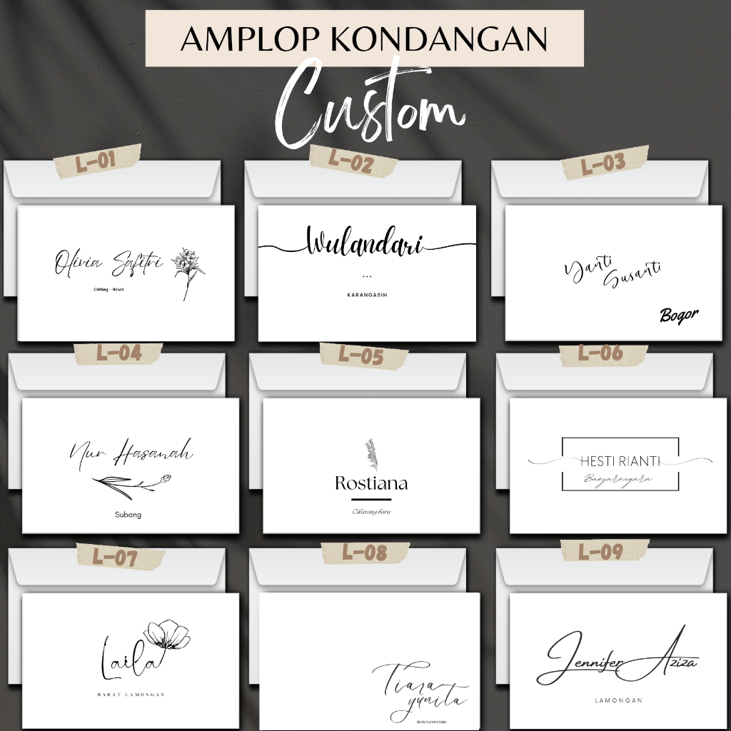 Amplop kondangan custom polos kekinian aesthetic