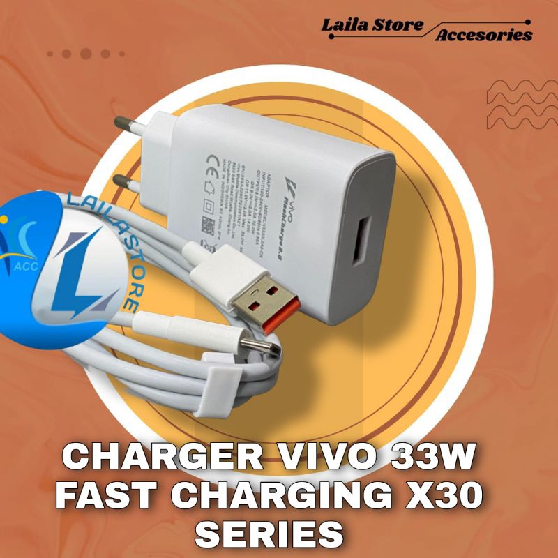 Charger Vivo X30 SERIES FLASH CHARGER VIVO X50 X50 Pro X60 X60 Pro Original Type C 33W Flash Charge 